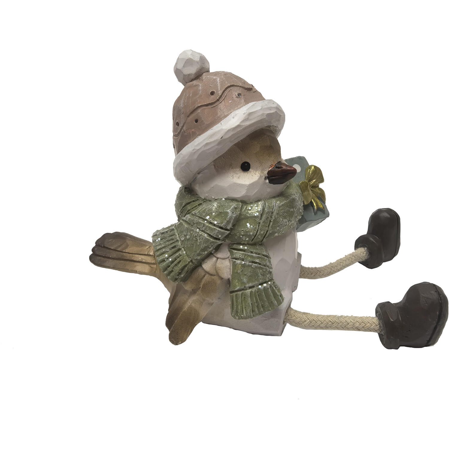 Wood Effect Shelf Sitting Robin Multicolour Image 3