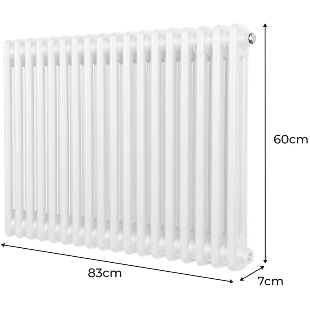 Monster Shop 3499 BTU White Traditional 2 Column Radiator 600 x 832mm Image 6