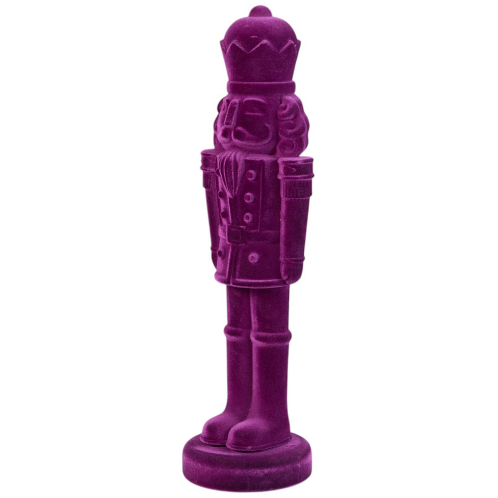Purple Flocked Nutcracker - Purple Image 3
