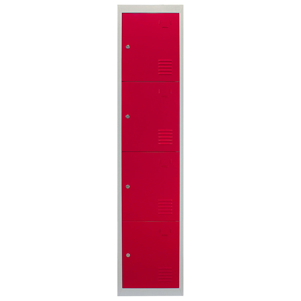 MonsterShop 4 Door Red Metal Storage Locker Image 6