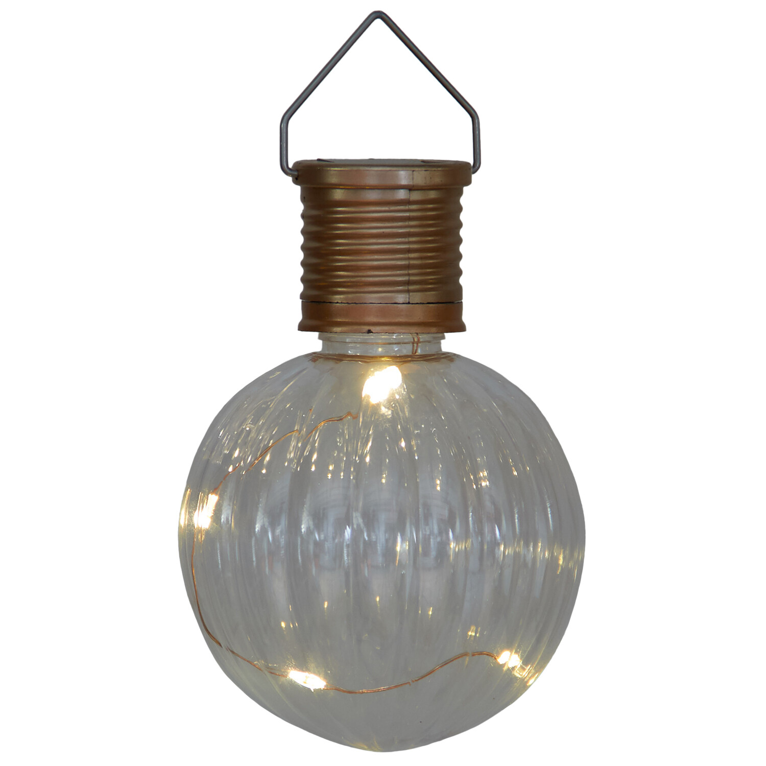 Solar Luxe Hanging Bulb Light - Copper and Clear Image 3