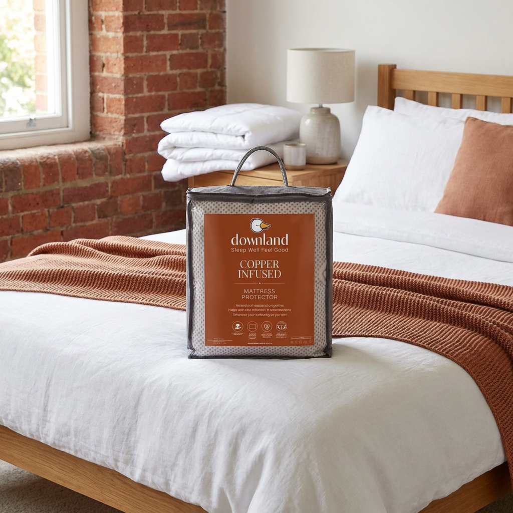 Downland Copper Infused Mattress Protector White Superking Image 2