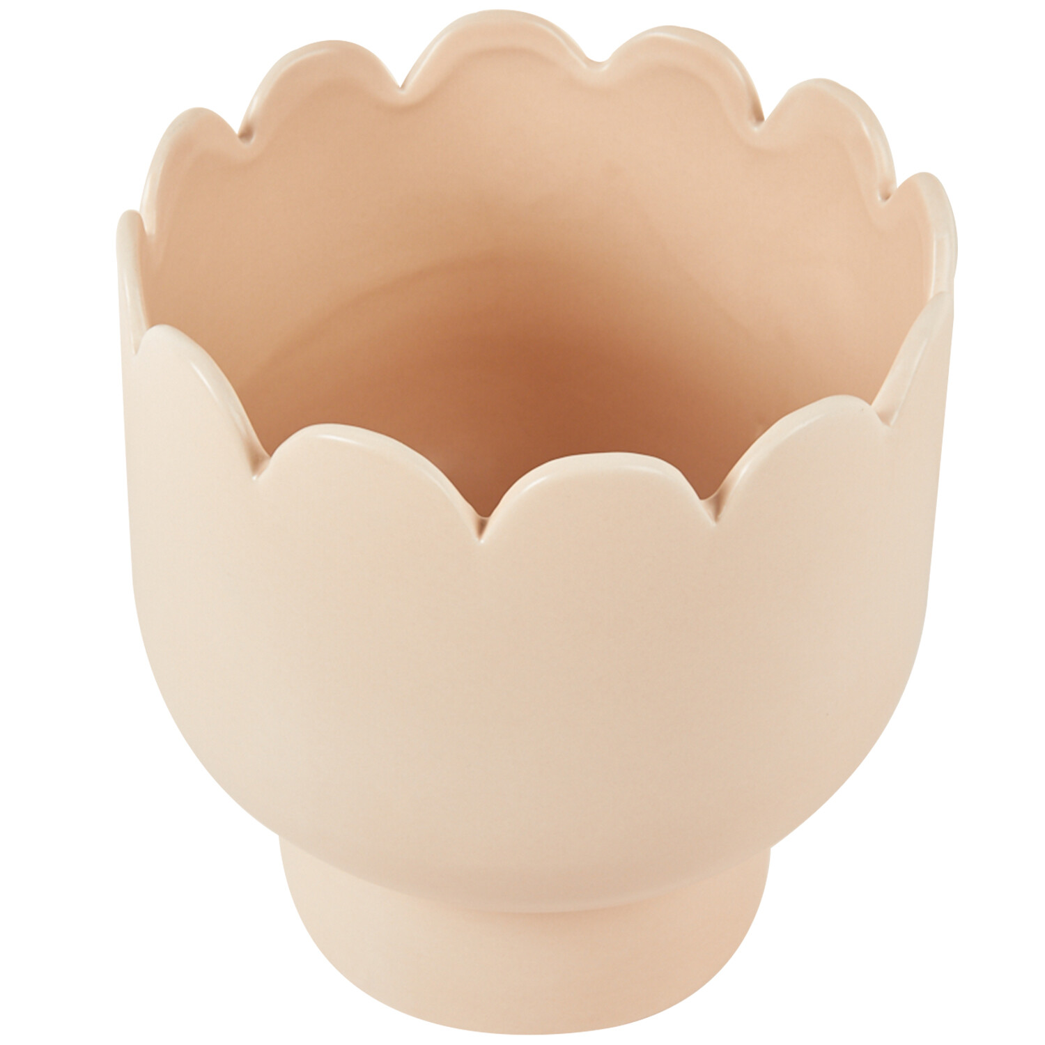 Scallop Edged Ceramic Planter - Nude or Sage Image 2