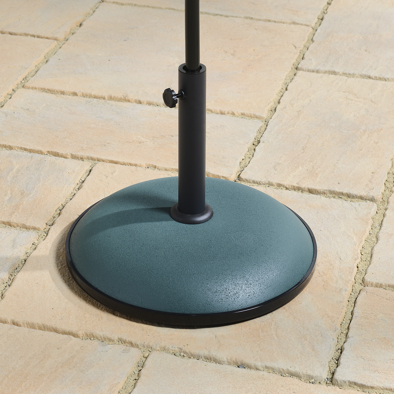 Black Concrete Parasol Base 15kg Image 2