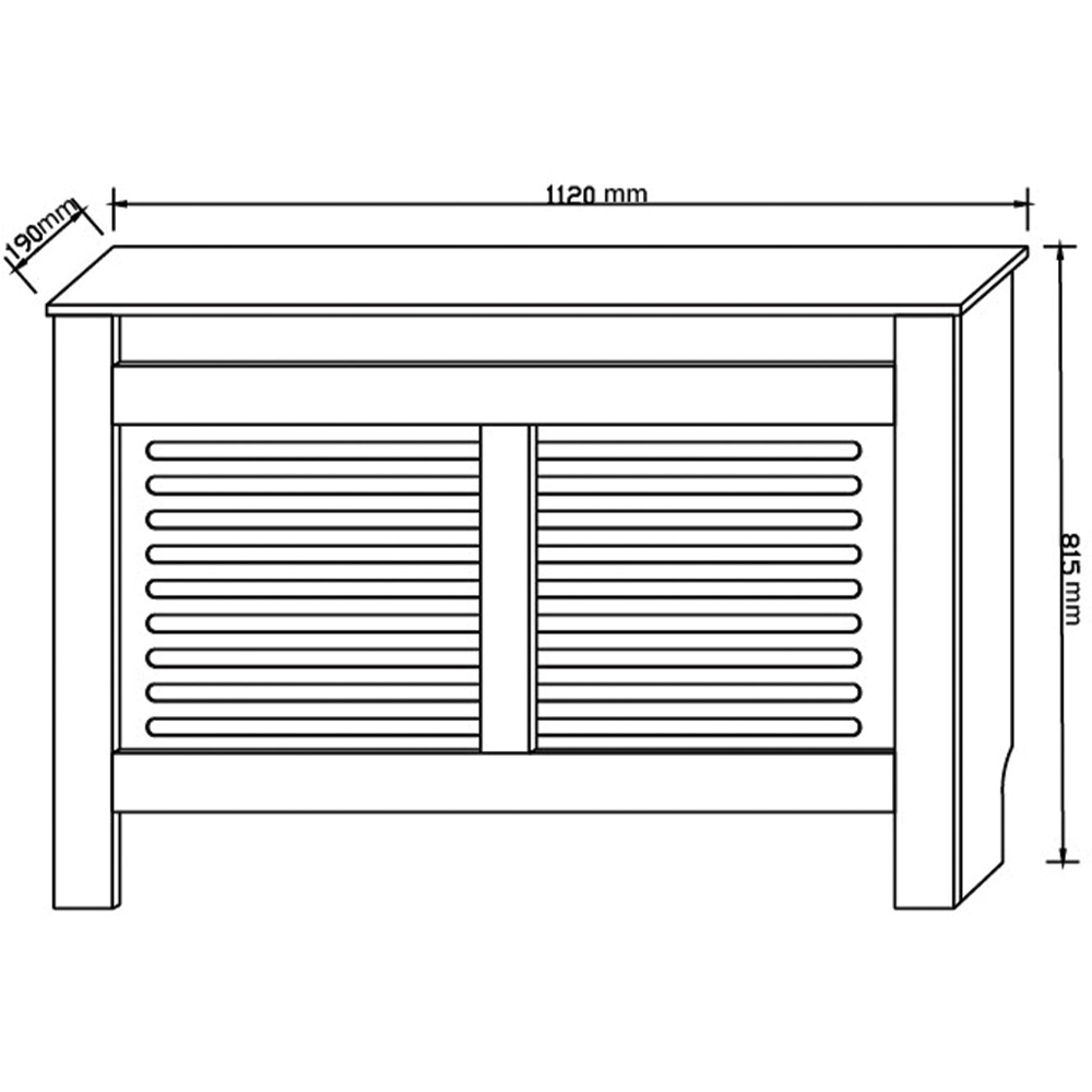White Horizontal Striped Radiator Cover 112cm Image 3