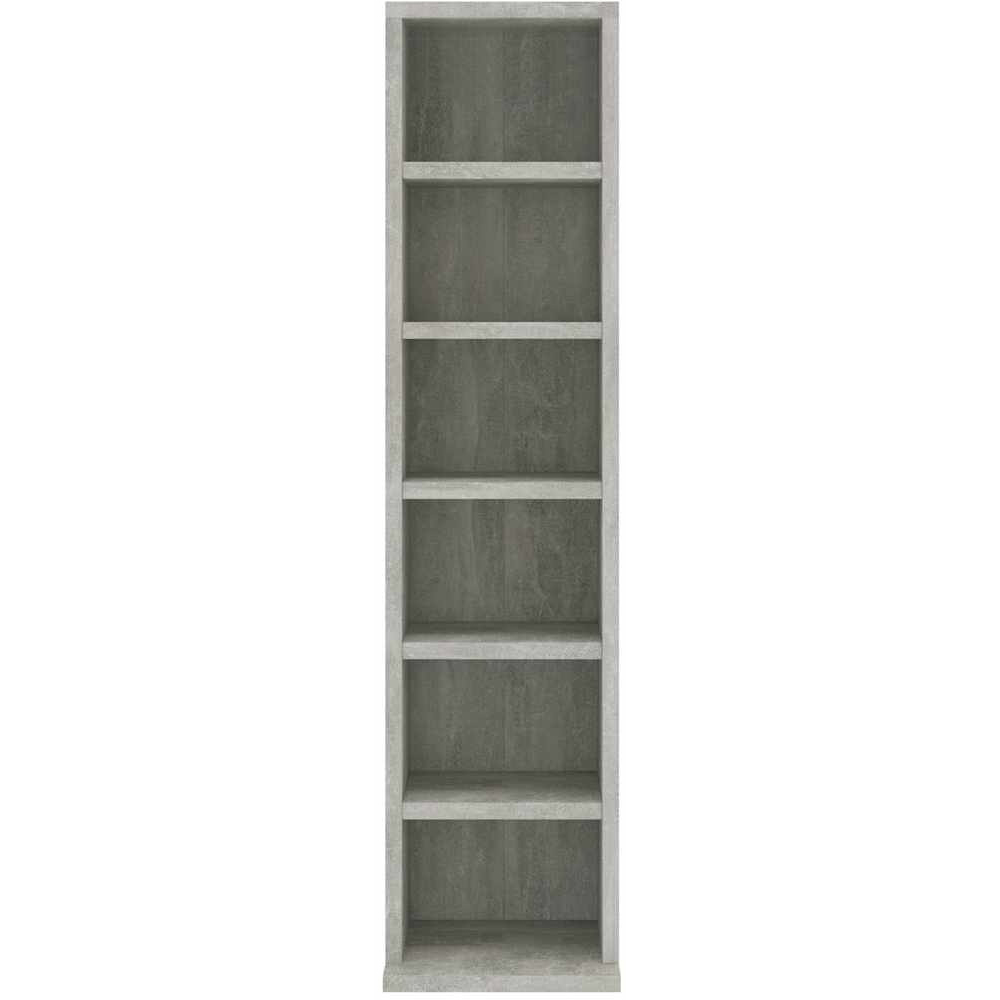 Walplus 6 Shelf Concrete Grey CD Cabinet Image 4