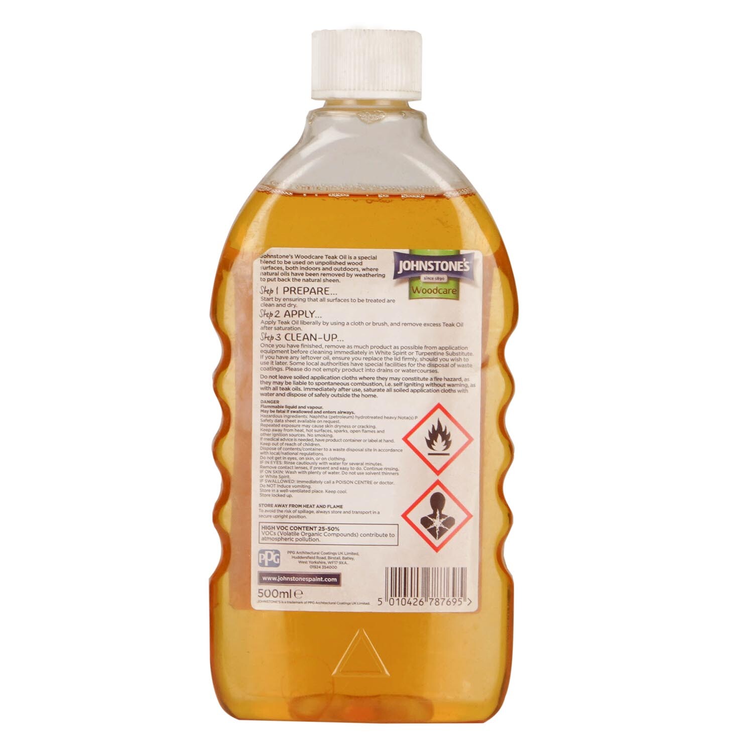 Johnstone's Woodcare Teak Oil 500ml Image 2