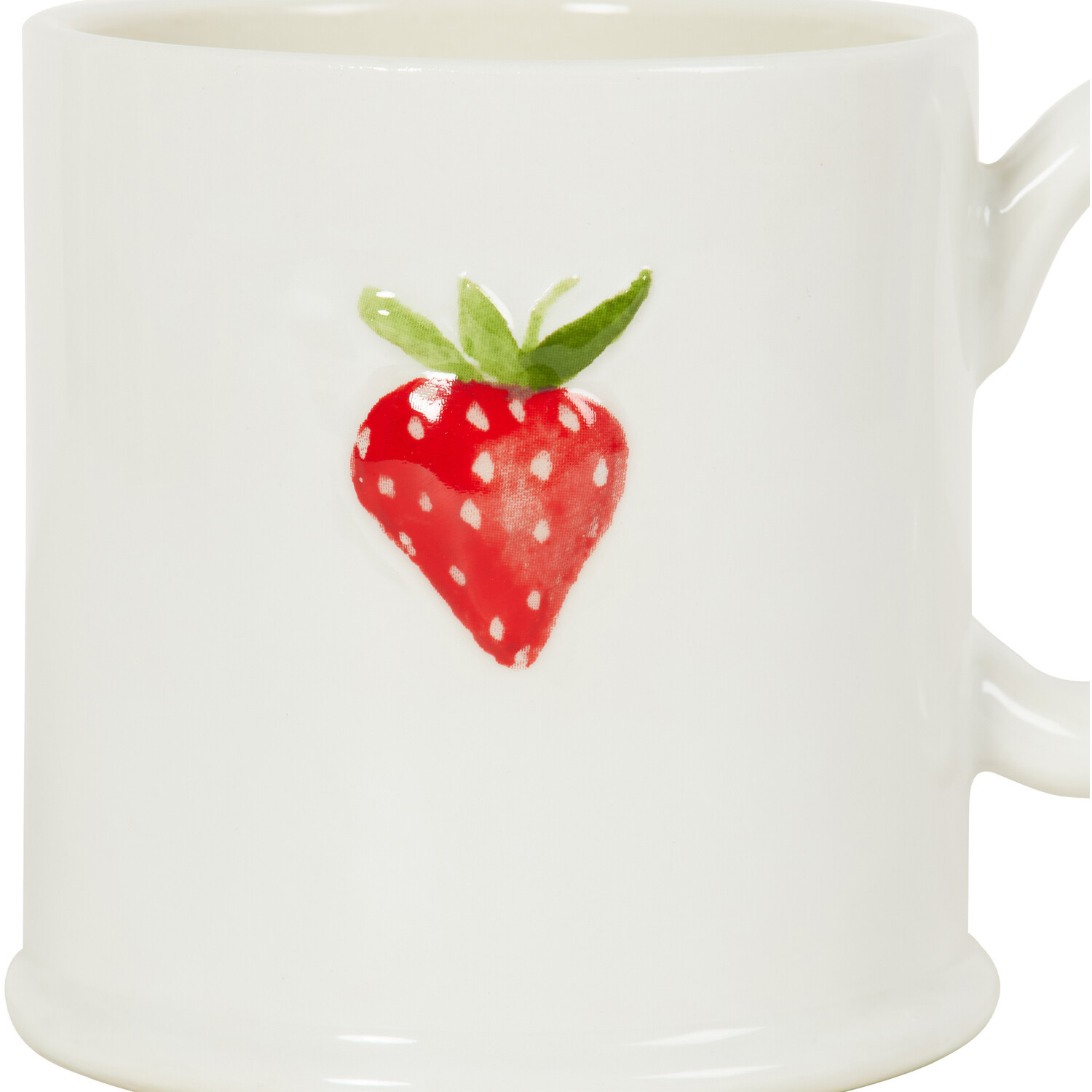 Tankard Embossed Strawberry Mug - White Image 2