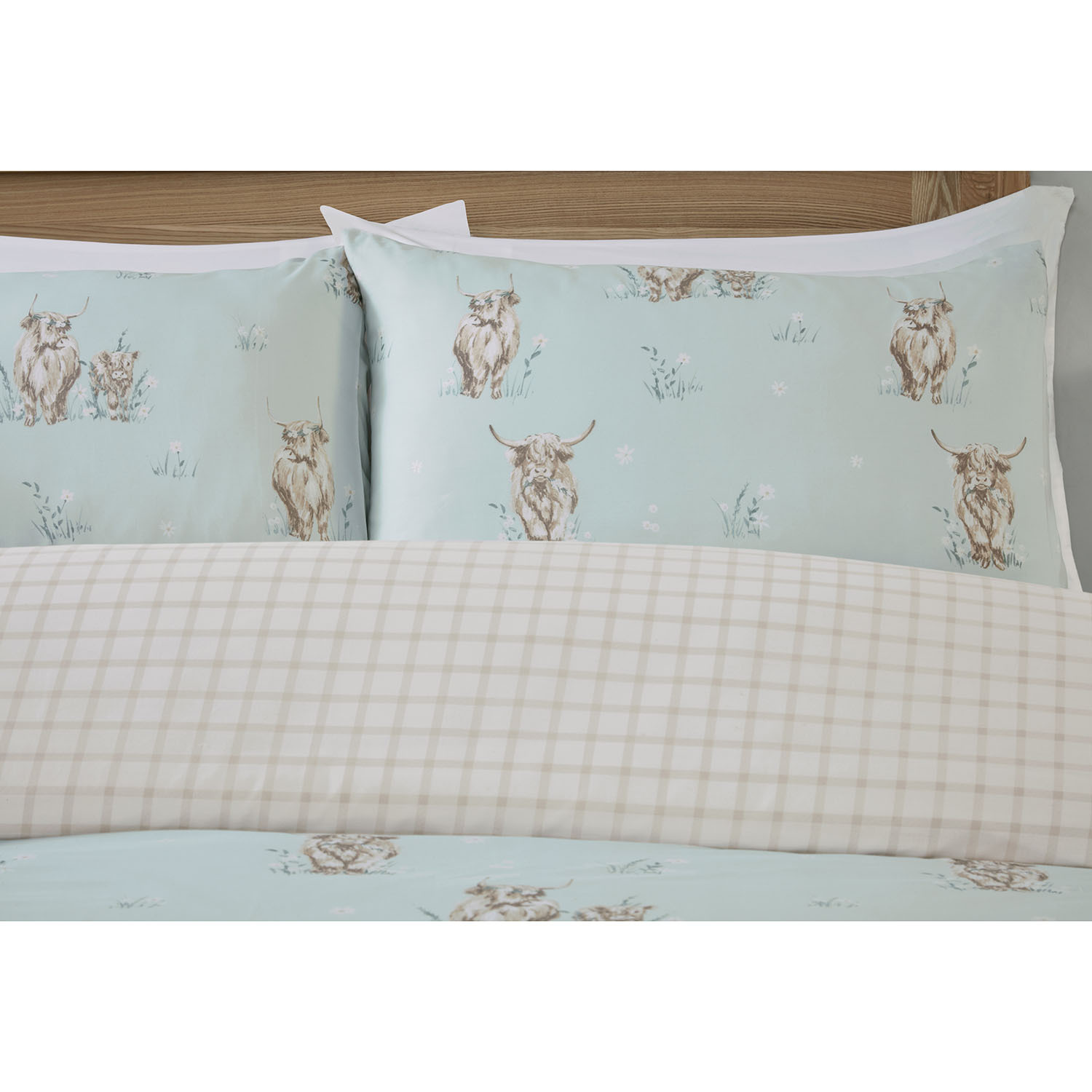 Highland Cows Duvet Set - Blue / King Image 3