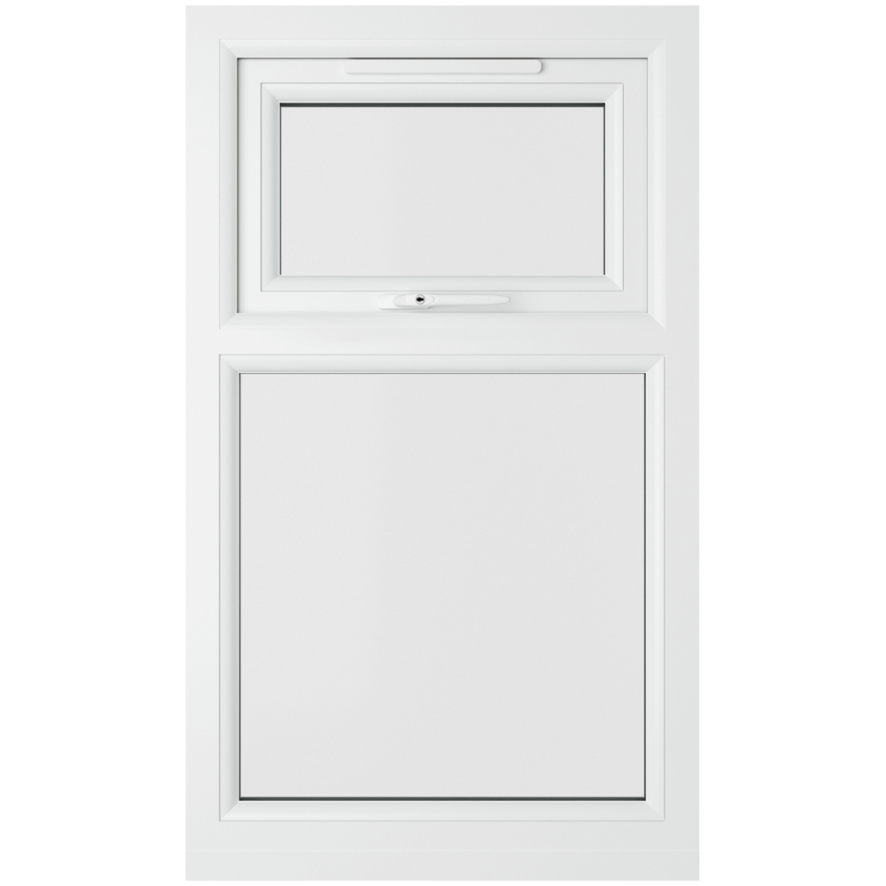 Crystal Black and White Top Hung Over Fixed Light Clear Double Glazed Window 610 x 1115mm Image 3