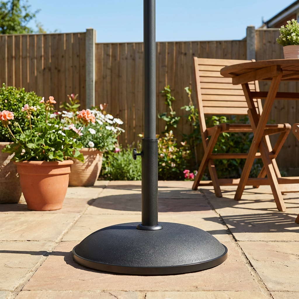 Black Concrete Parasol Base with Adjustable Screw 20kg Image 7