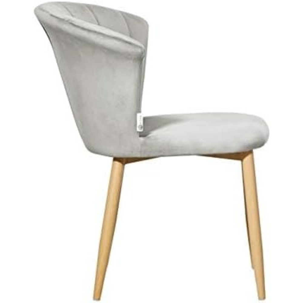 Life Interiors Elsa Grey Velvet Upholstered Dining Chair Set of 4 Image 2