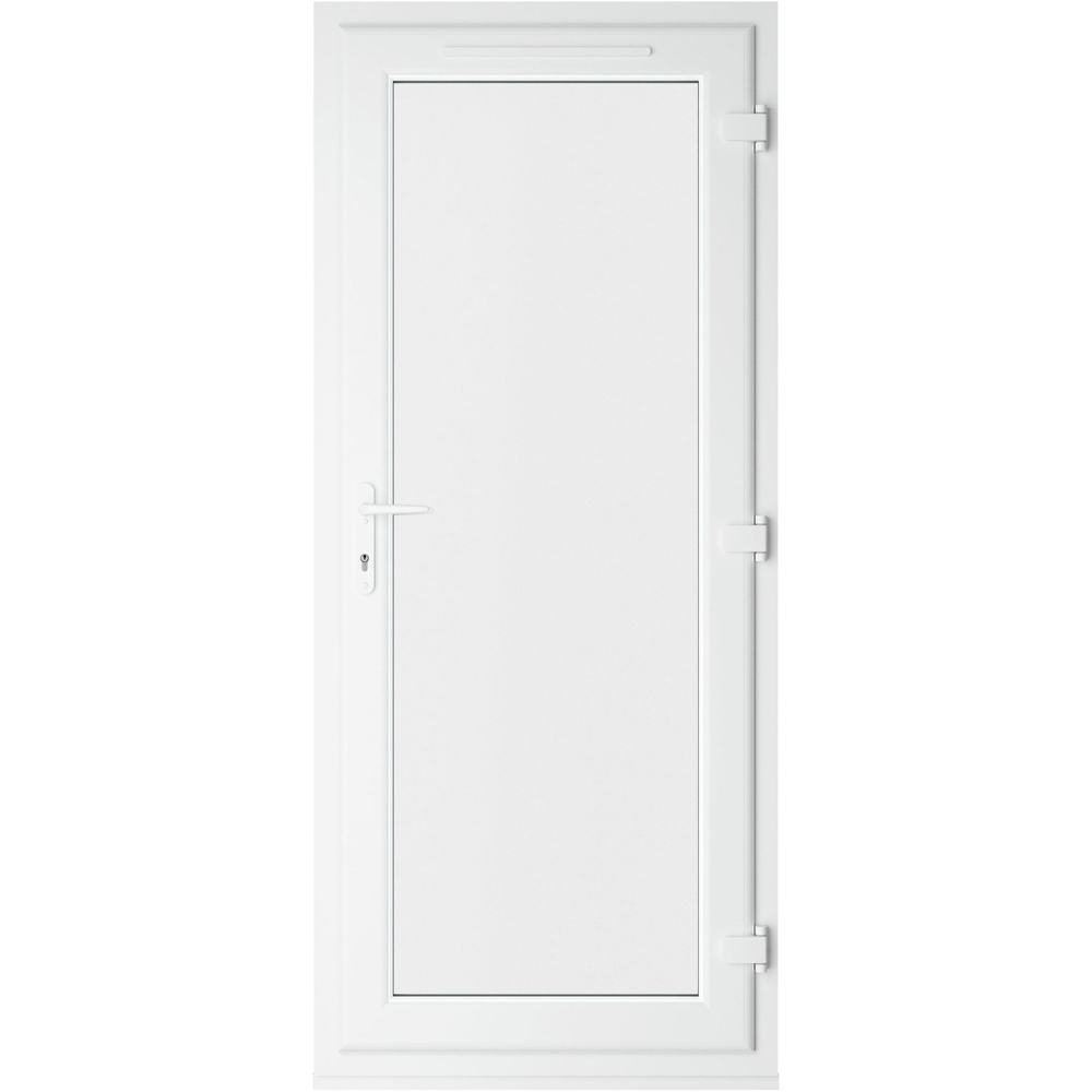 Crystal Grey White Full Glass LH Clear Glass uPVC Double Glazed Door 920 x 2090mm Image 2