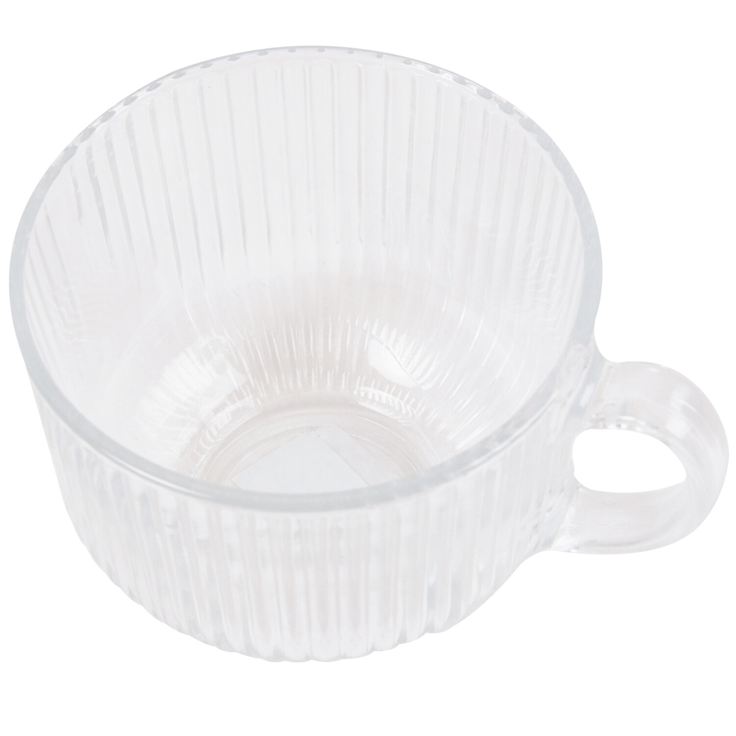 Ribbed Glass Mug 500ml - Clear Image 4