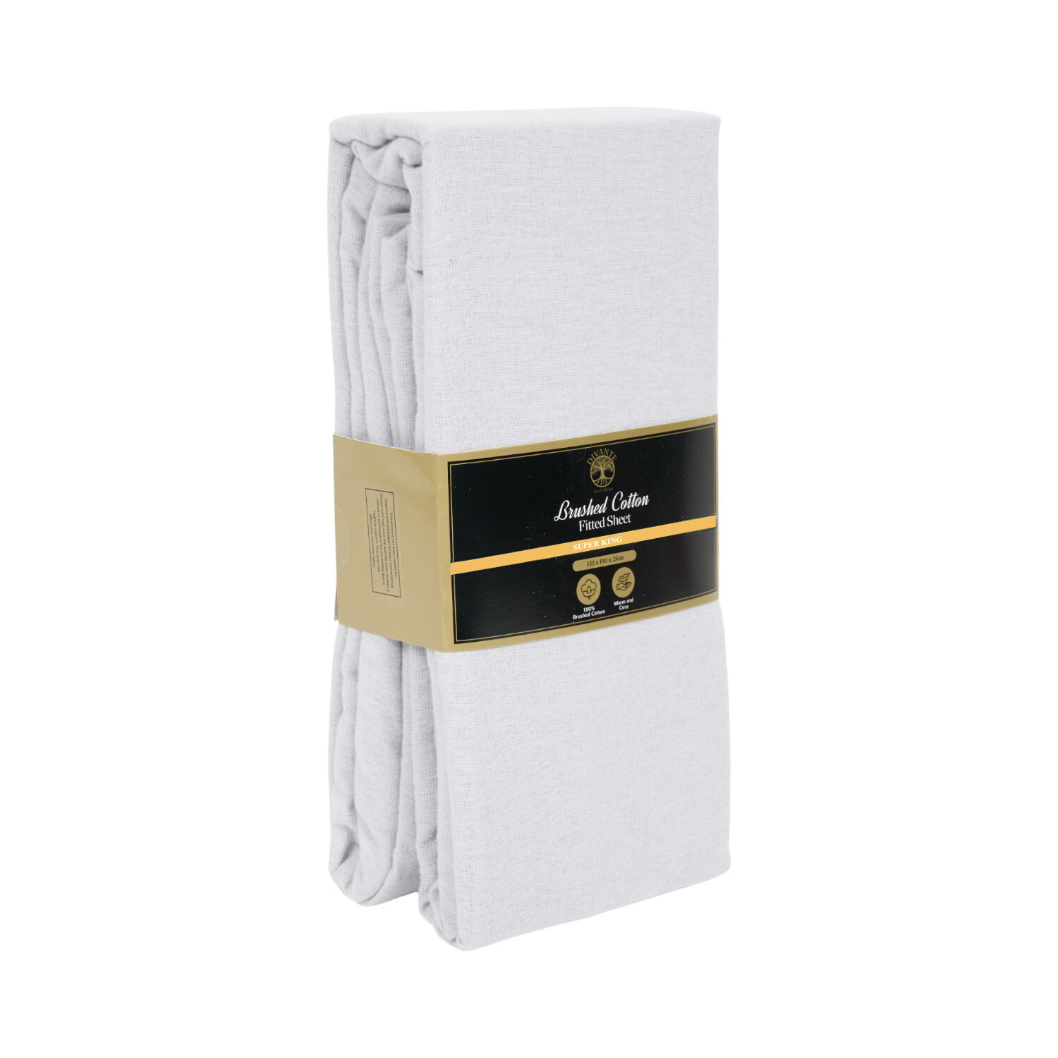Cosy Brushed Cotton Fitted Sheet Silver Superking Image 2