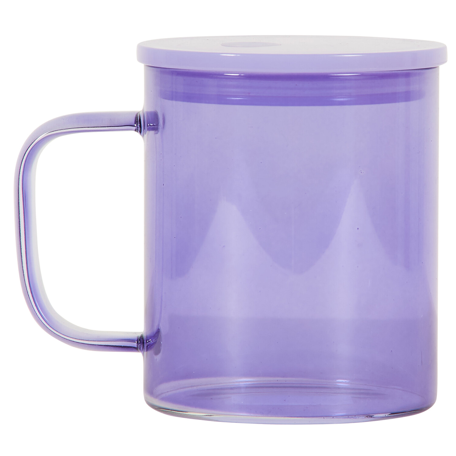 Colour Glass Mug with Plastic Lid 450ml - Multicolour Image 11