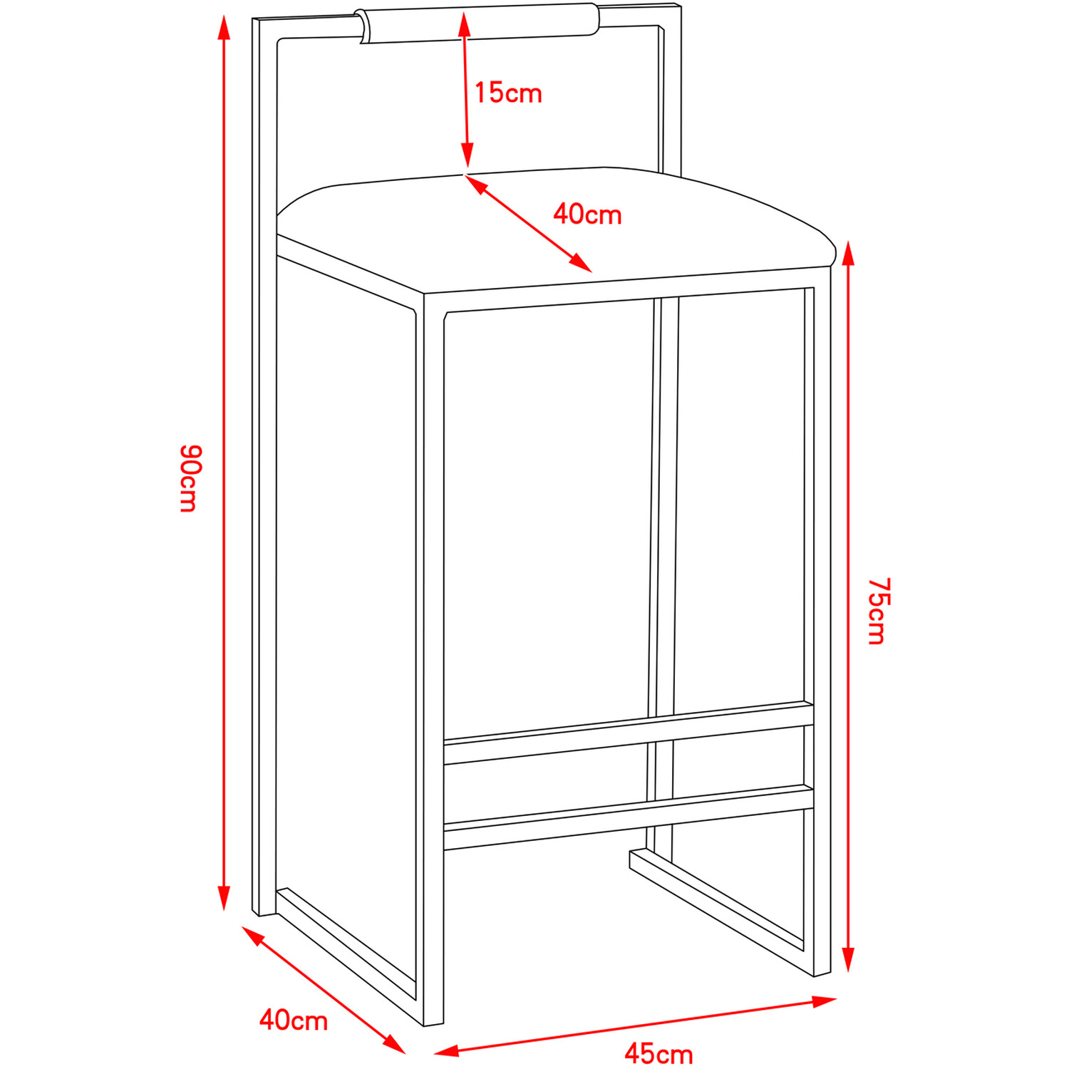 Belle Beige and Black Bar Stool Image 5