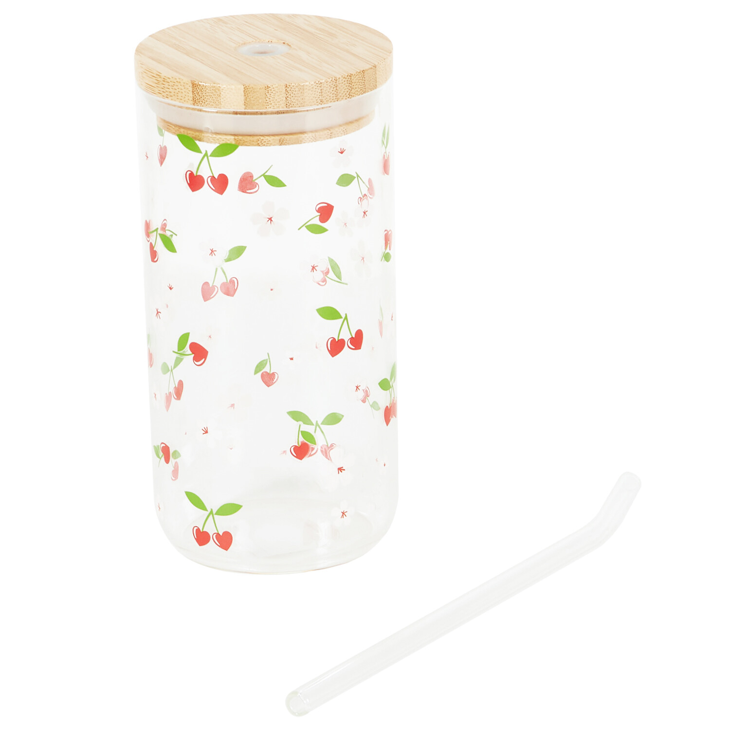 Mon Cheri Jar with Bamboo Lid and Glass Straw - Multicolour Image 3