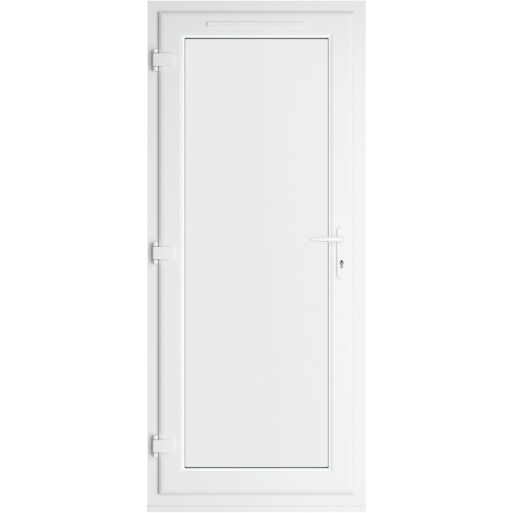Crystal Full Glass RH Grey White Clear Glass uPVC Triple Glazed Door 890 x 2090mm Image 2