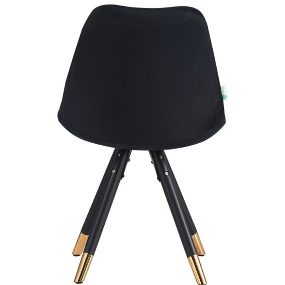 Life Interiors Sofia Black Velvet Upholstered Dining Chair Image 3