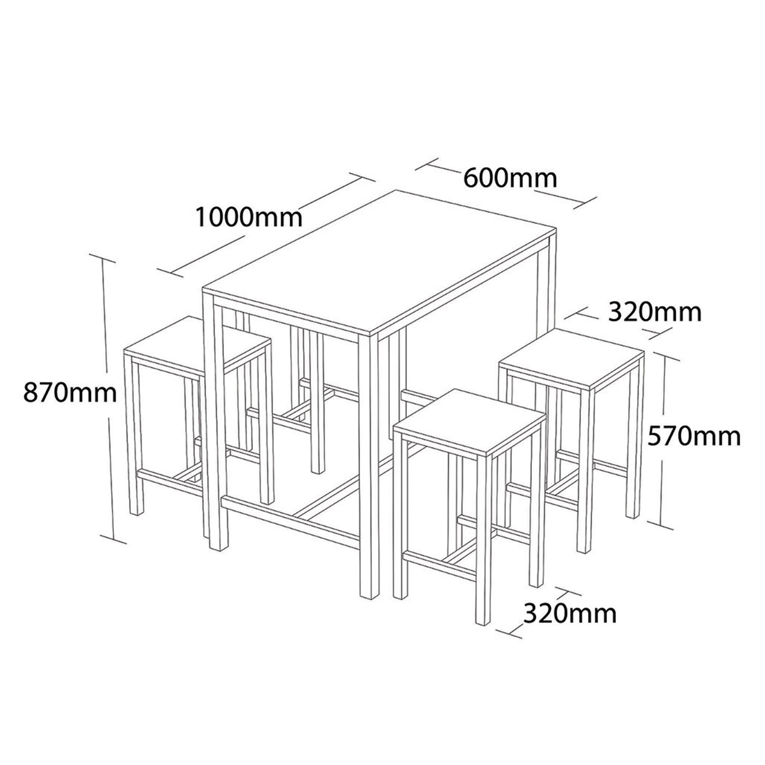 Camden 4 Seater Dining Set Brown and Black Image 3