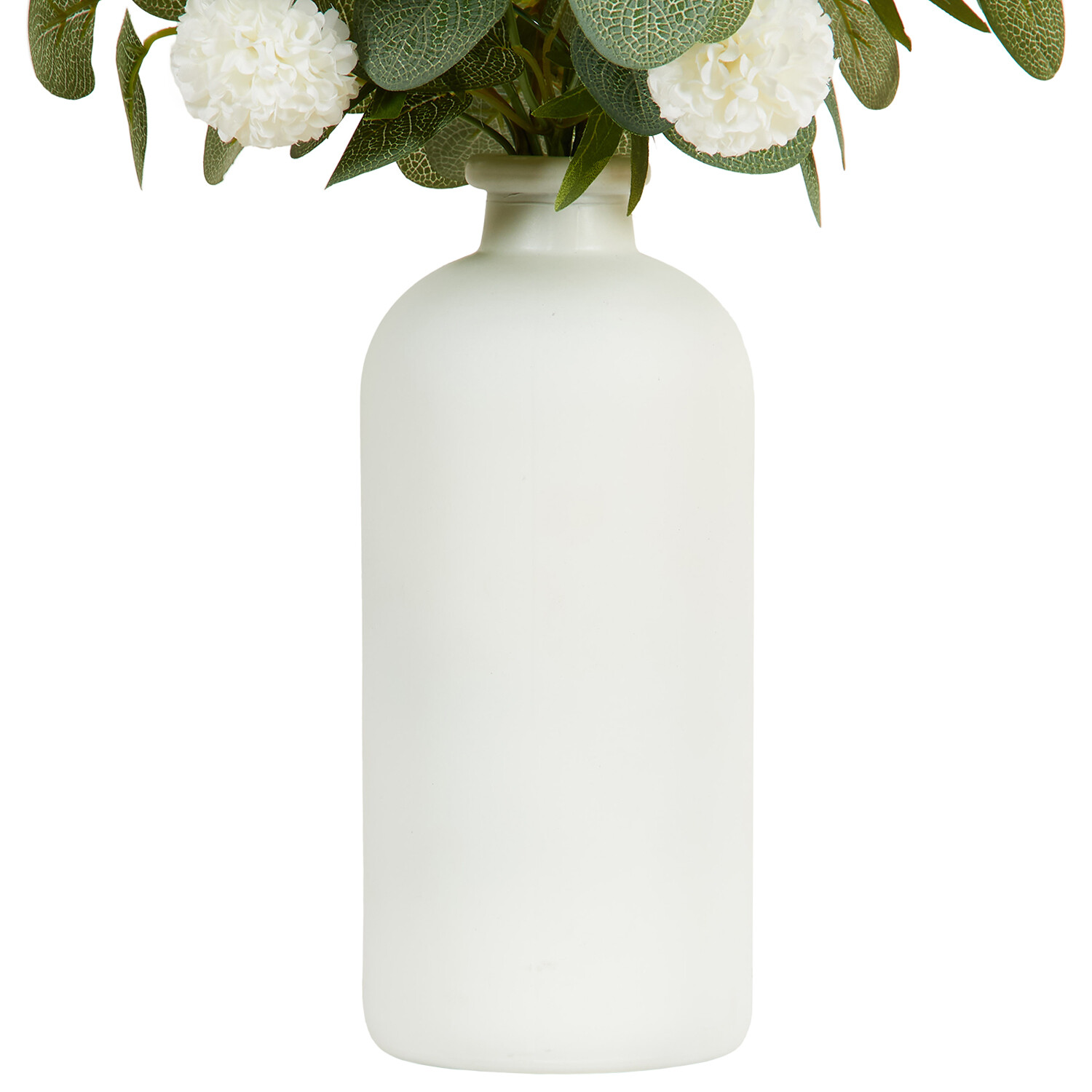 Eucalyptus and Pom Pom Vase Arrangement White Image 4