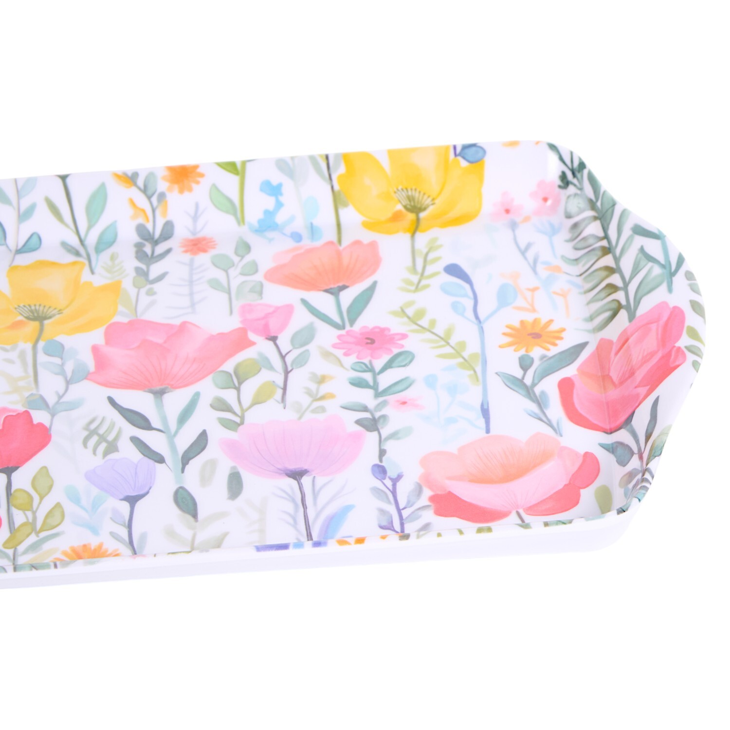 Poppy Meadow Long Drinks Tray - White and Pink Image 4
