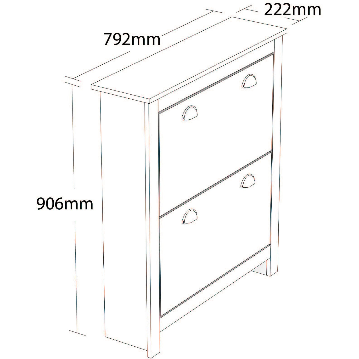 Lexington 2 Compartment Grey Shoe Cabinet Image 2