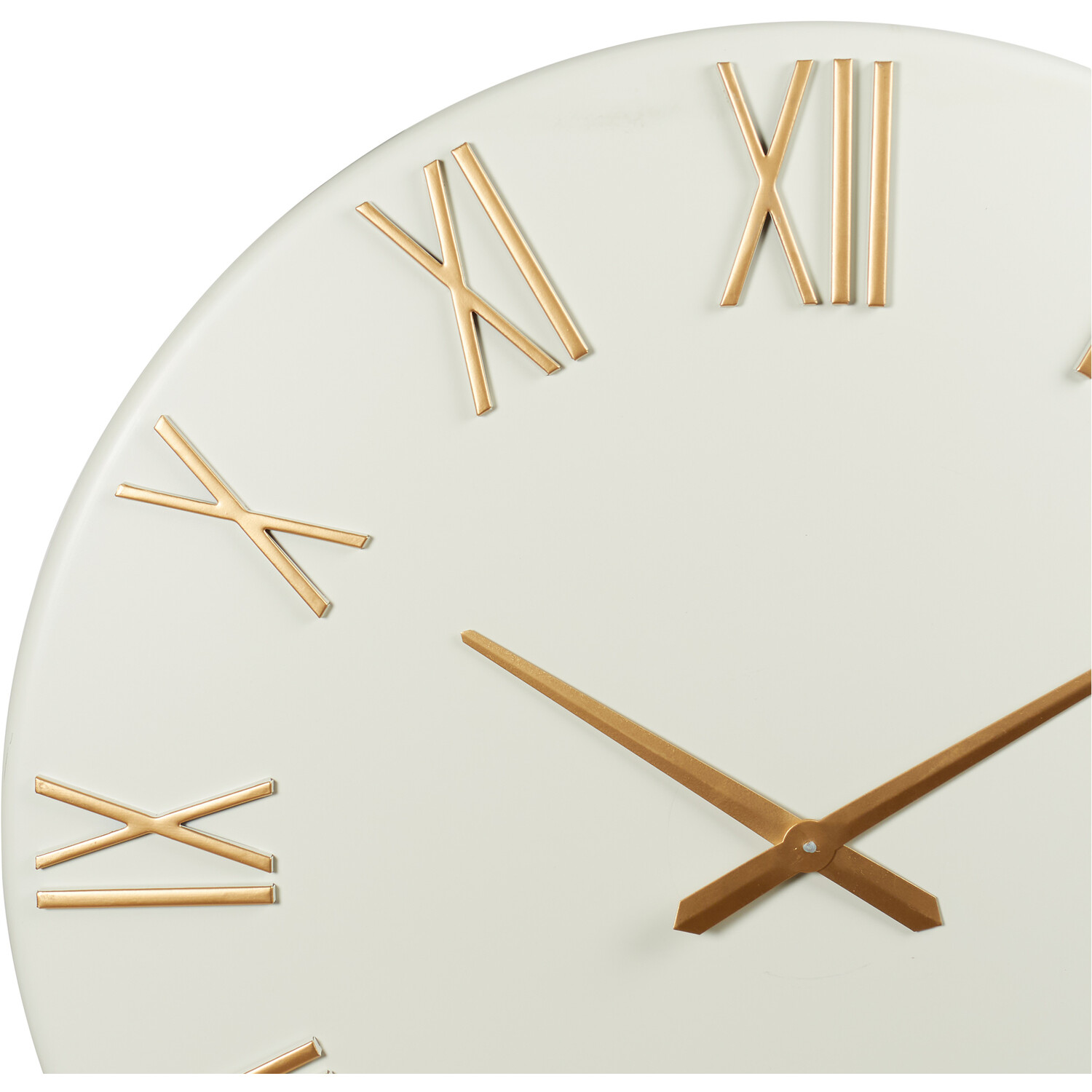 White Roman Numeral Round Wall Clock 78cm Image 2