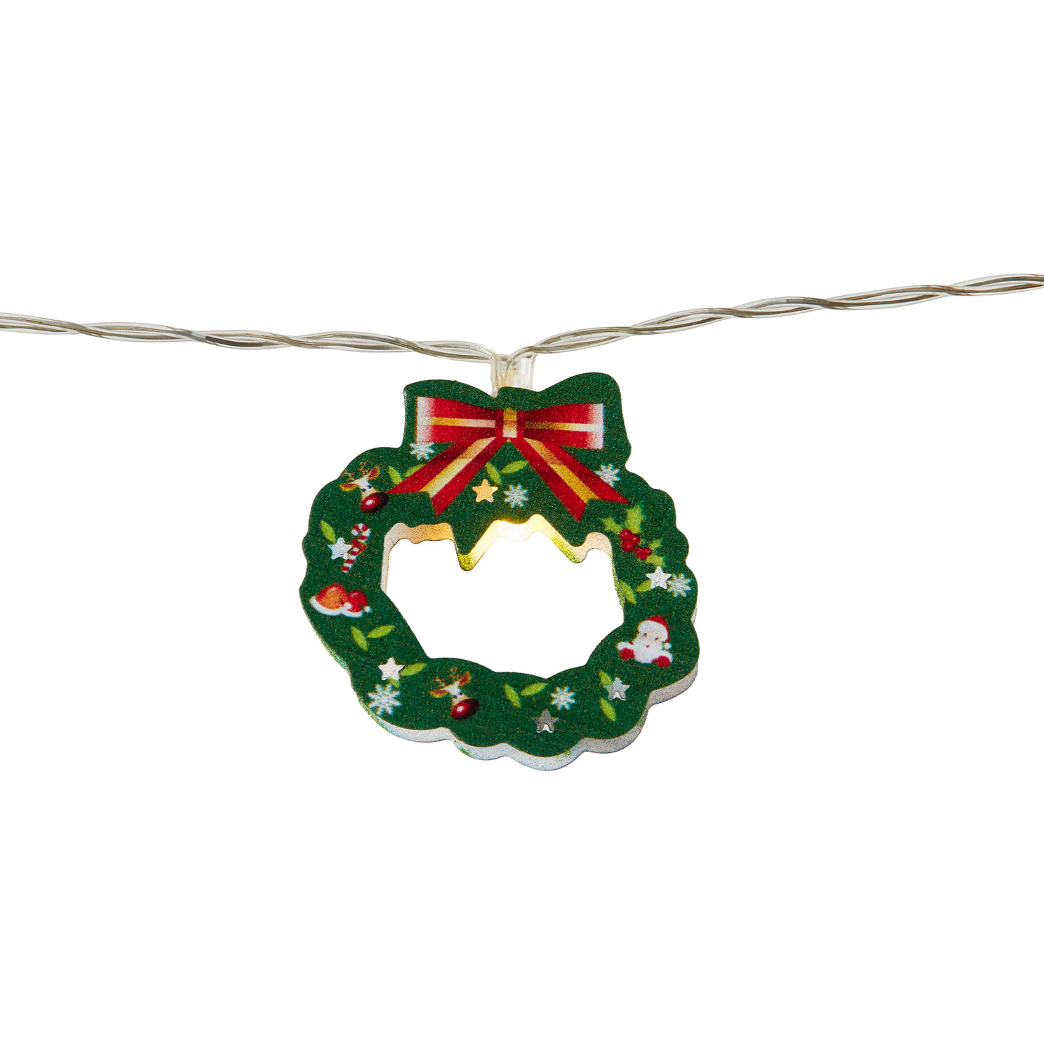 20 LED Christmas Wreath String Light - Green Image 4