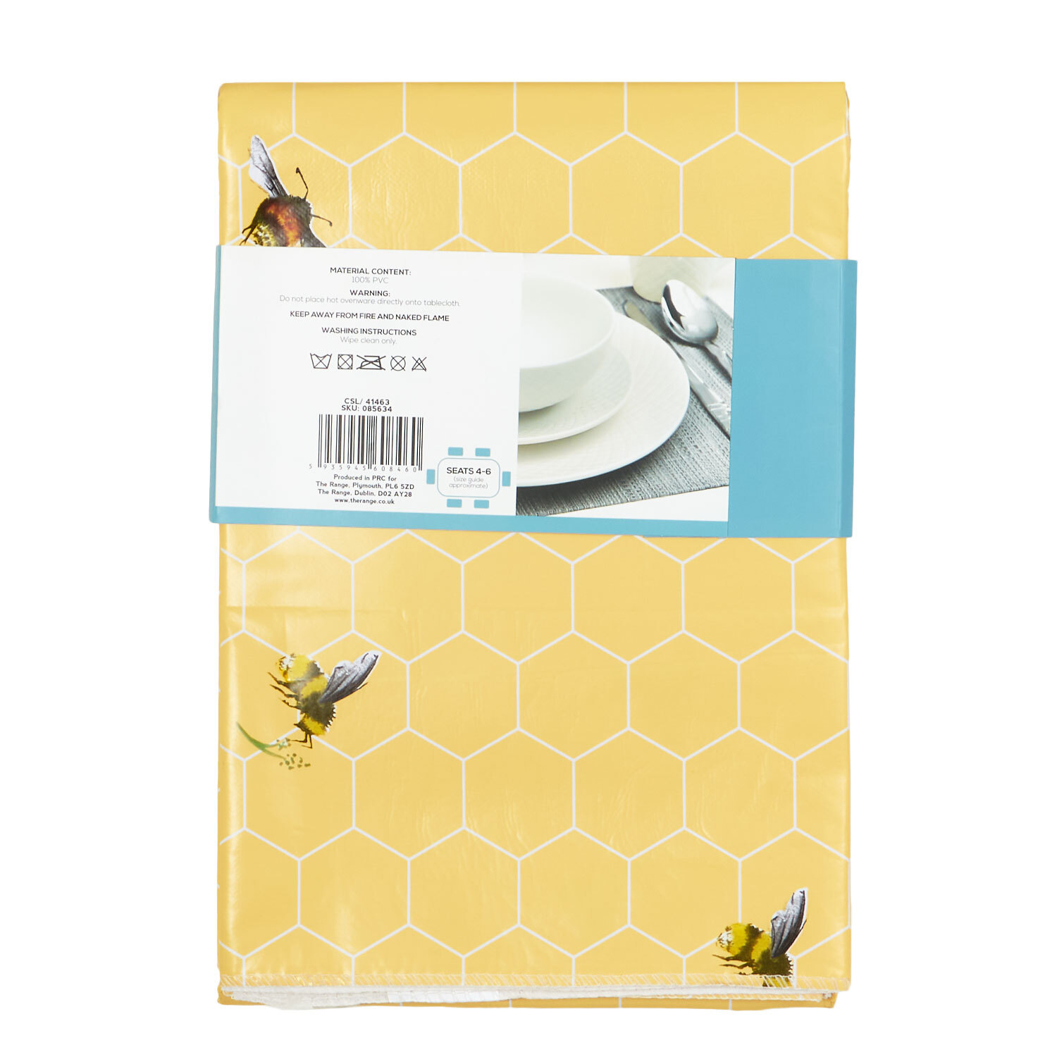 Bees Wipe Clean Tablecloth - Yellow Image 2