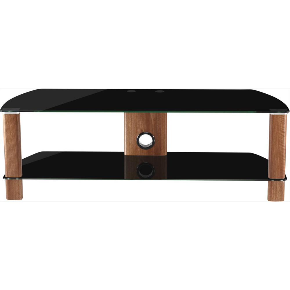 Alphason Century Walnut and Black Glass TV Stand for 55 inch Image 2