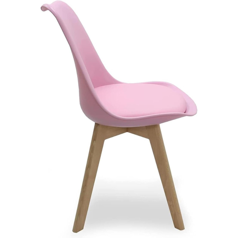 Life Interiors Lorenzo Pink Faux Leather Plastic Dining Chair Image 2