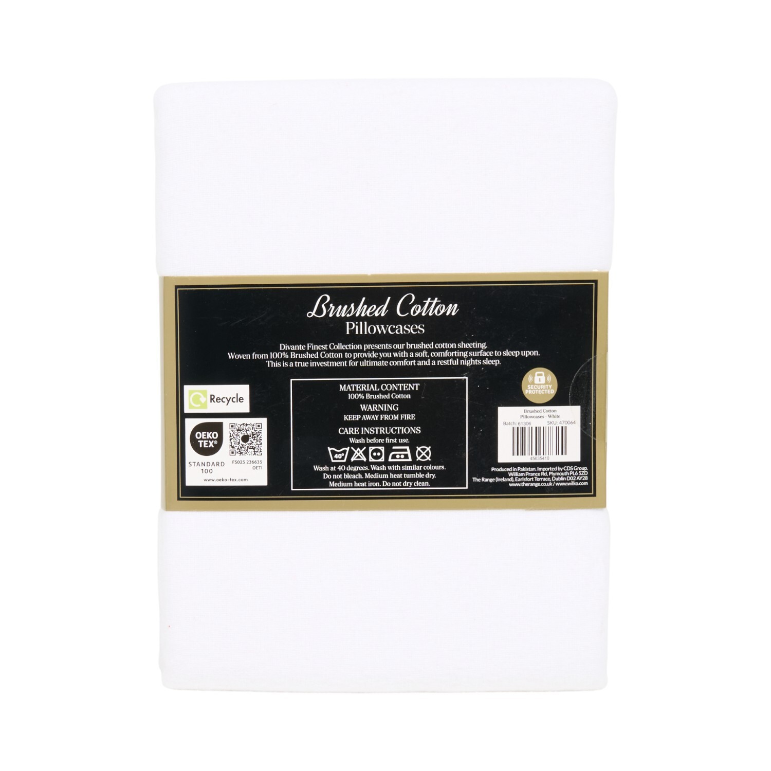 Pack of 2 Brushed Cotton Pillowcases White Image 3
