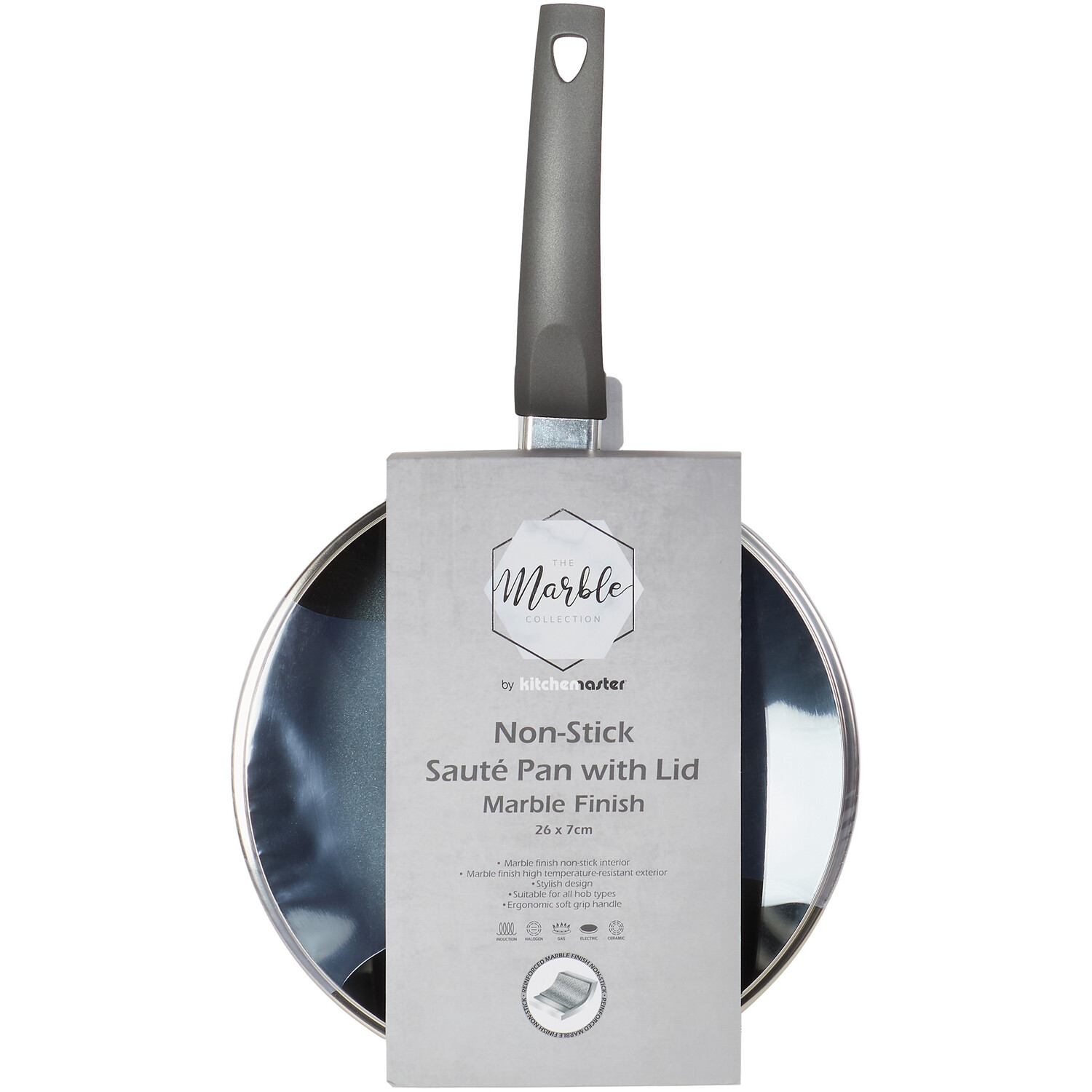 Marble Finish Saute Pan - Grey Image 3