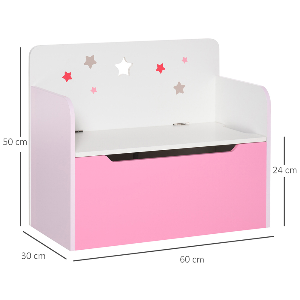 Playful Haven Pink Kids Storage Chest Bench Image 6