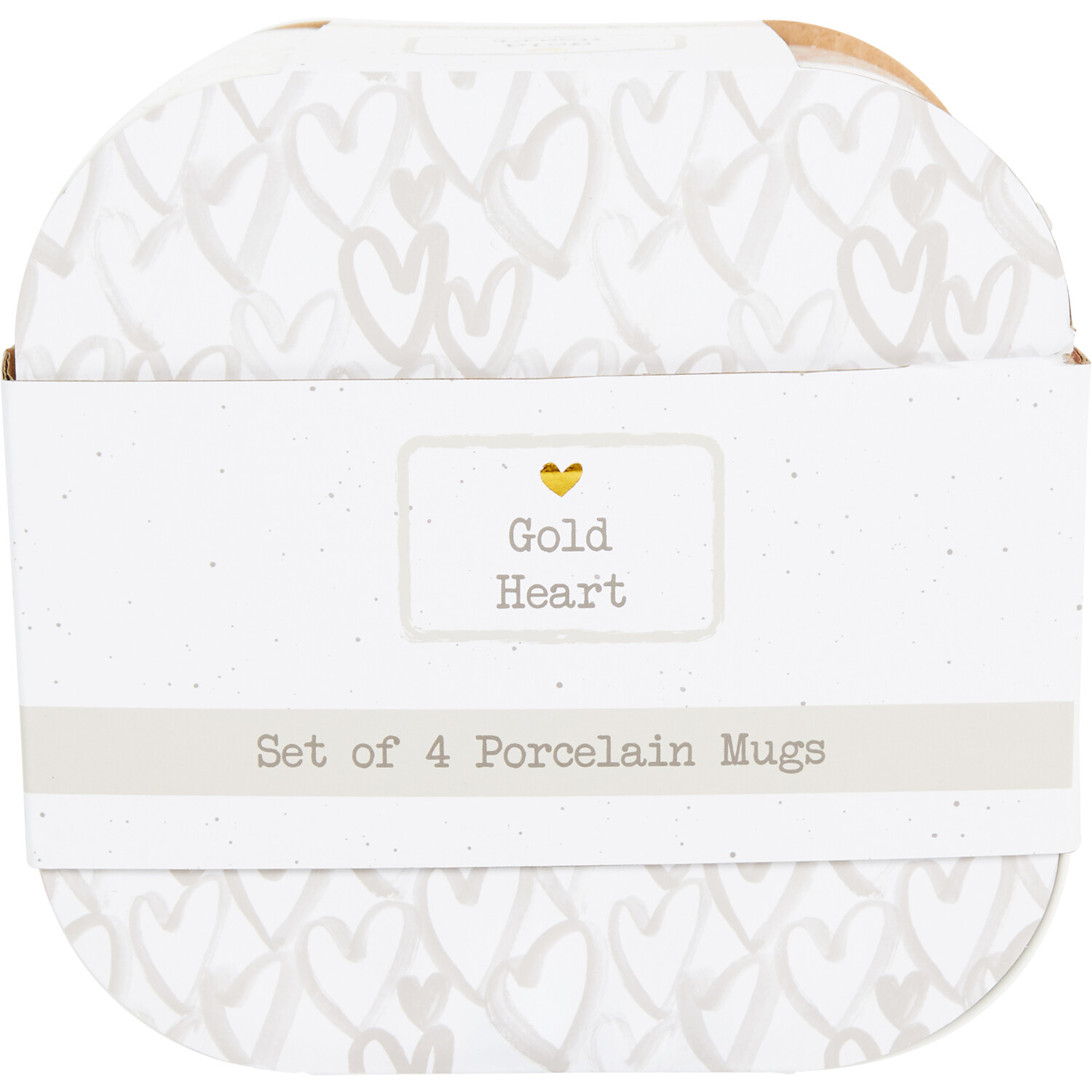 Pack of 4 Gold Heart Conical Mugs Image 2
