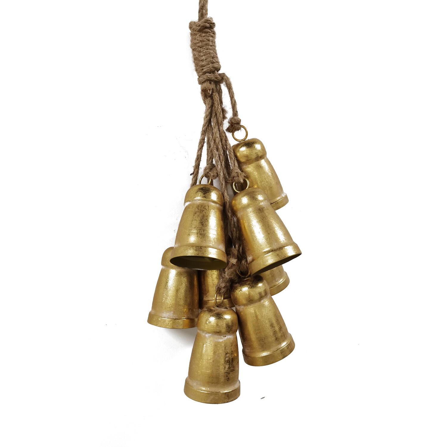 8 Metal Hanging Bells Gold Image 4
