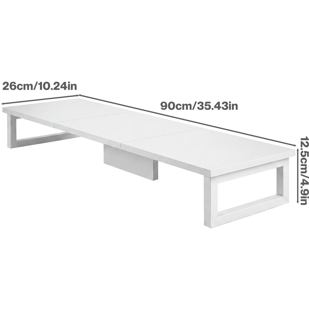 Levede White Dual Monitor Stand Riser 90cm Image 9