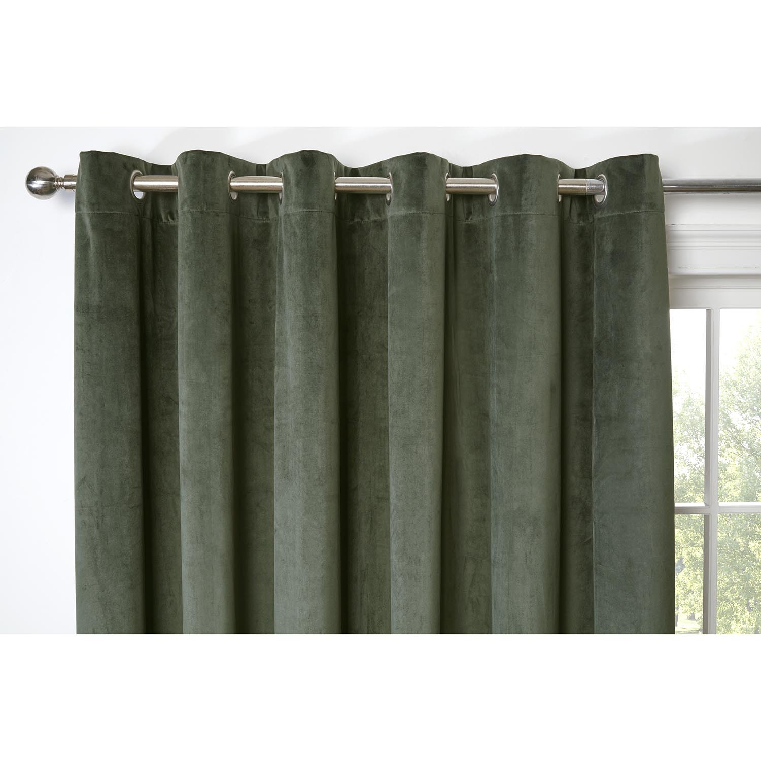 Divante Vermont Velvet Blackout Curtains - Olive / 229cm Image 3