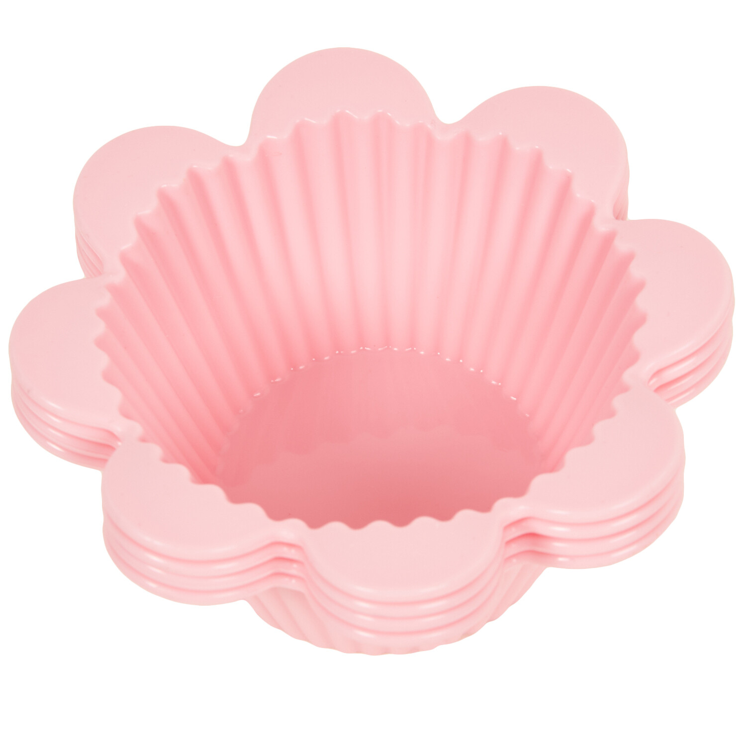 Set of 4 Silicone Flower Baking Moulds - Pink Image 4