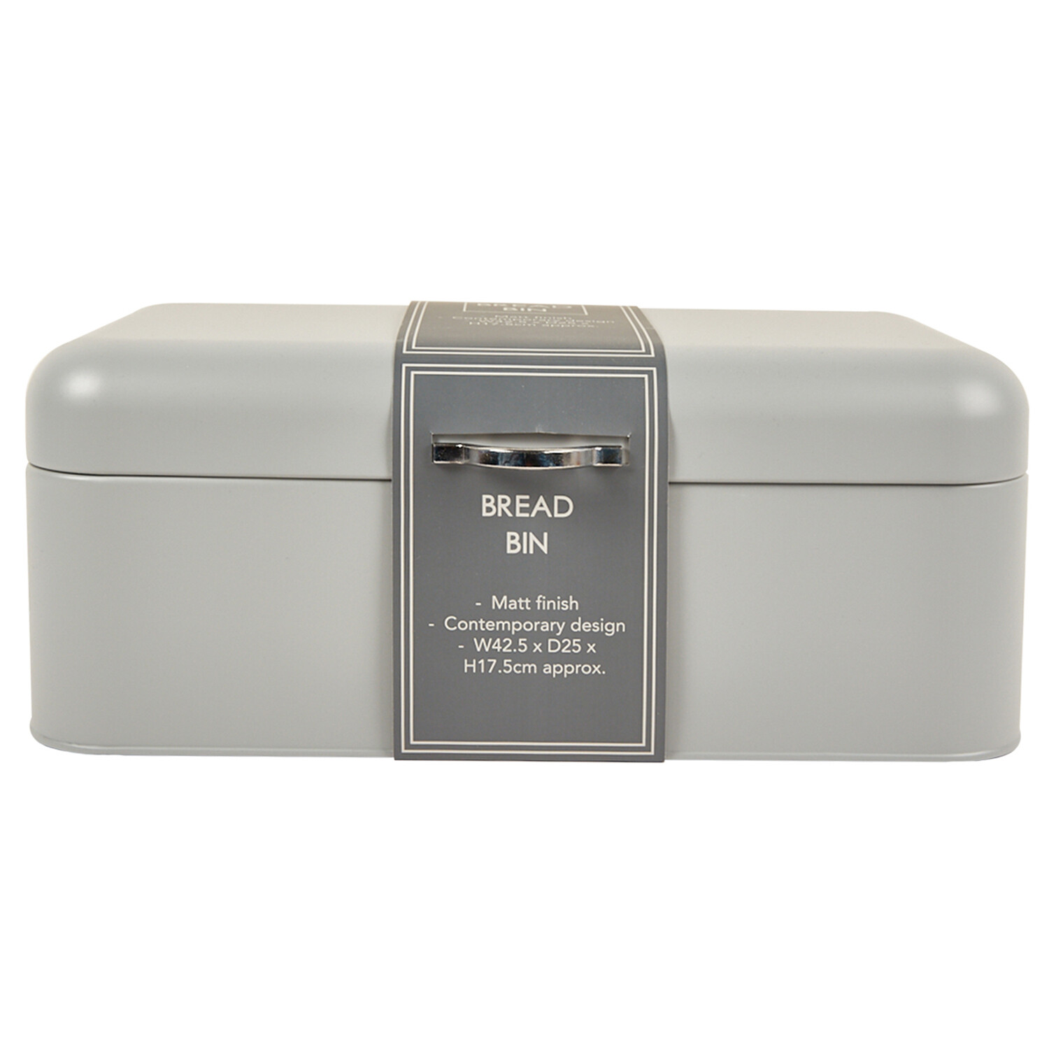 Grey Rectangular Bread Bin - Grey Image 2
