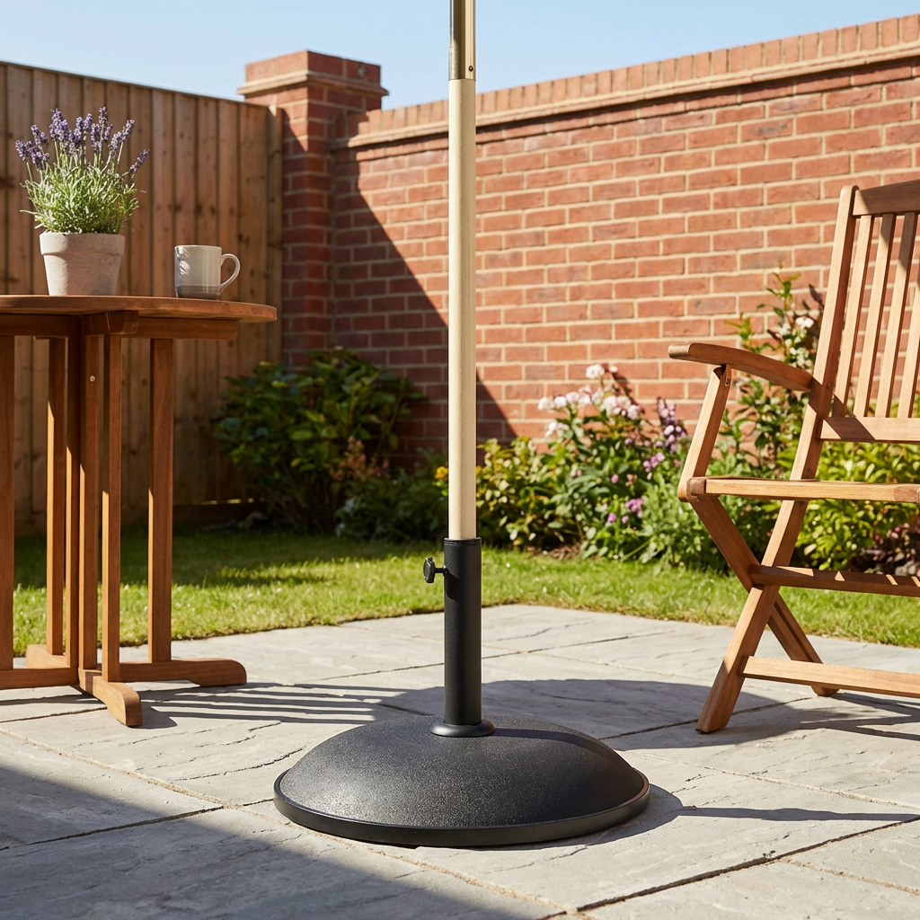 Black Concrete Parasol Base with Adjustable Screw 20kg Image 6