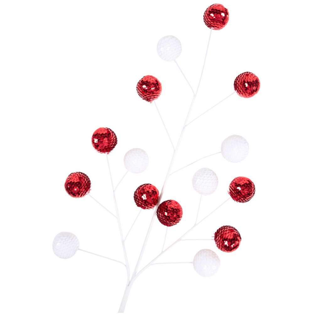 Sequin Pom Pom SprayRed Image 2