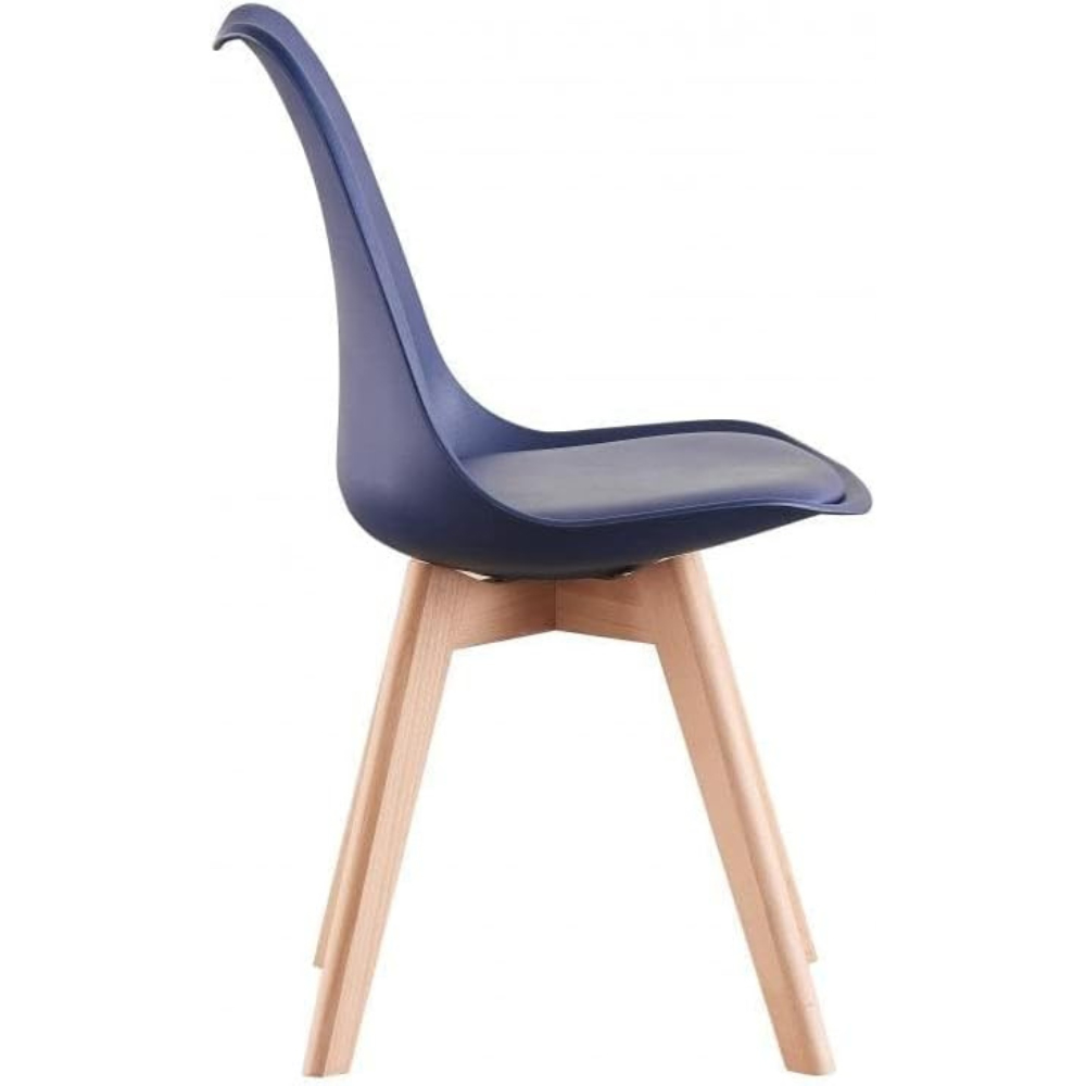 Life Interiors Lorenzo Blue Faux Leather Plastic Dining Chair Image 2