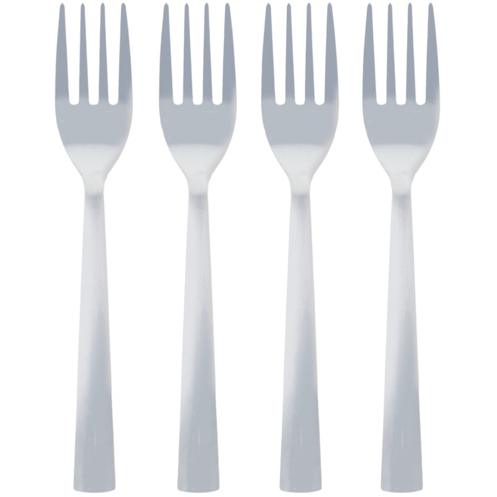 Pack of 4 My Dessert Forks Silver Image 1