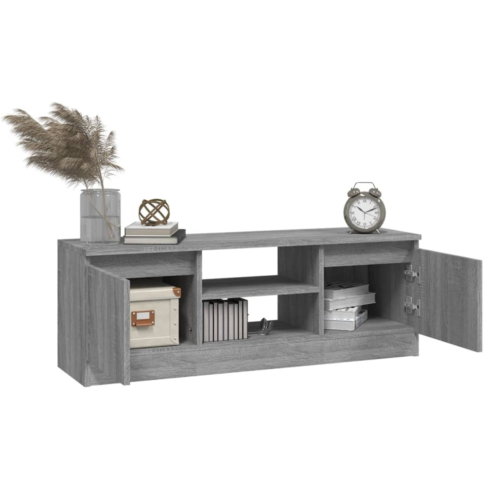 Walplus 2 Door 2 Shelf Grey Sonoma TV Cabinet Image 4