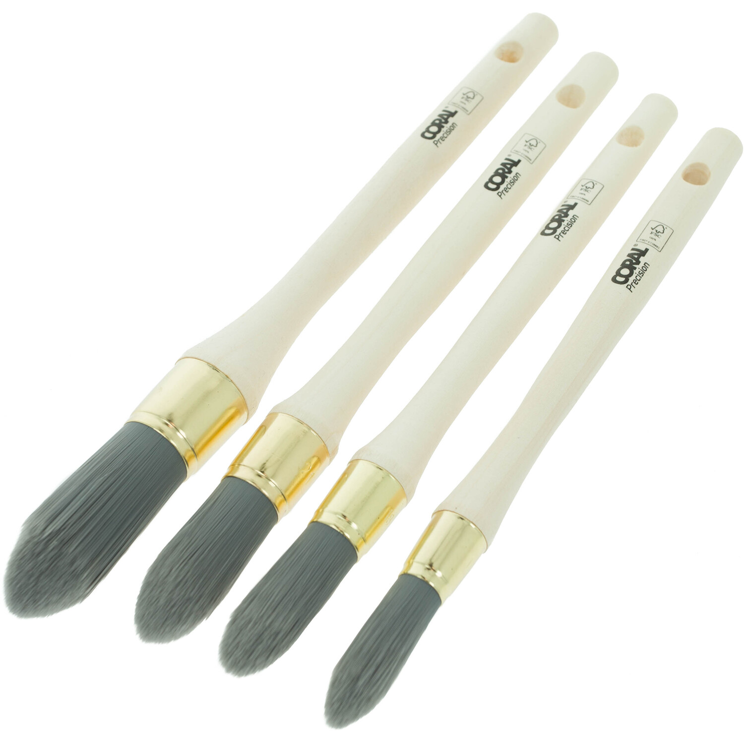 Pack of 4 Coral Precision Sash Brushes Image 2