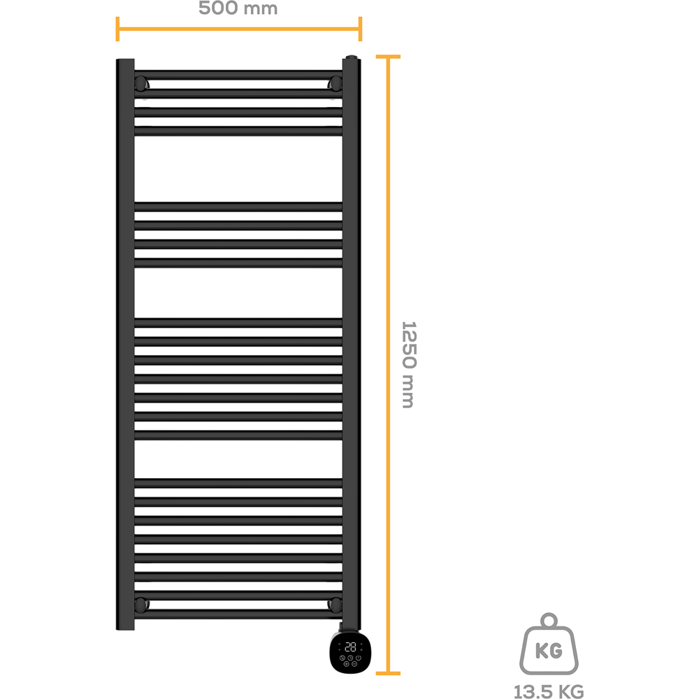 TCP Smart Black Fixed Wi-Fi Towel Radiator 1000W Image 8