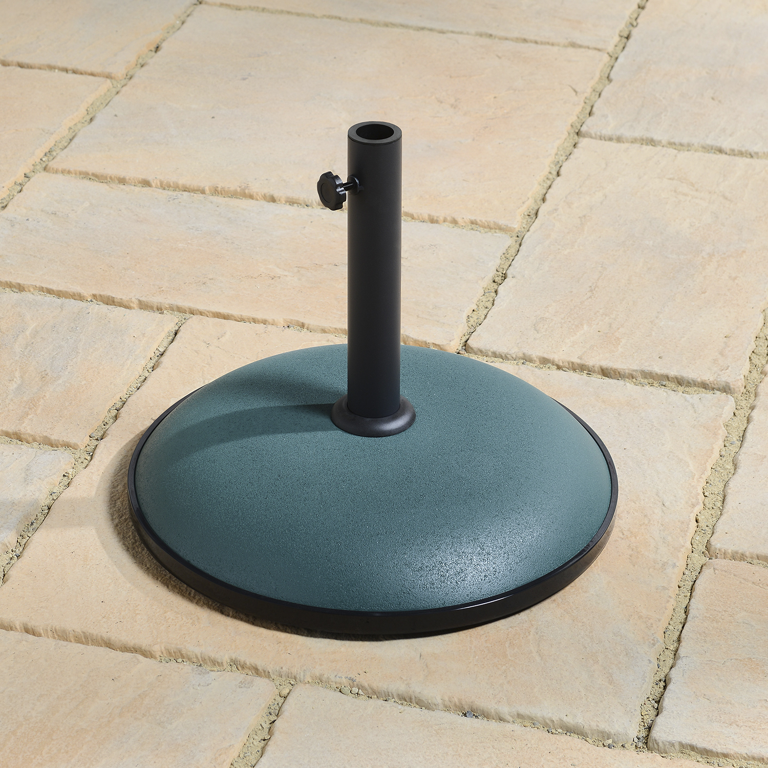 Black Concrete Parasol Base 15kg Image 3